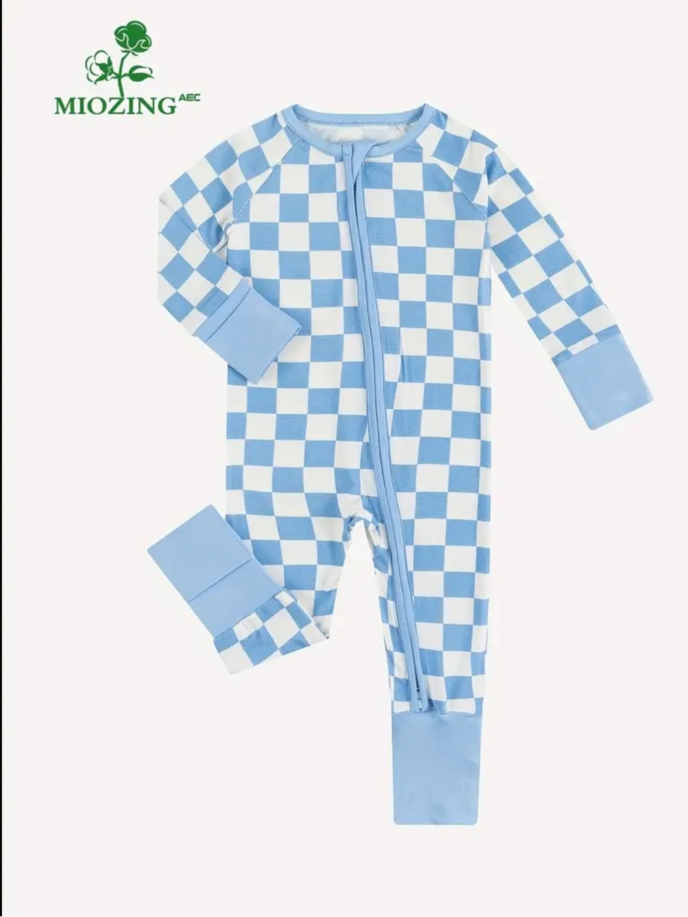 MIOZING Toddler Boy Blue Checkered Pajamas